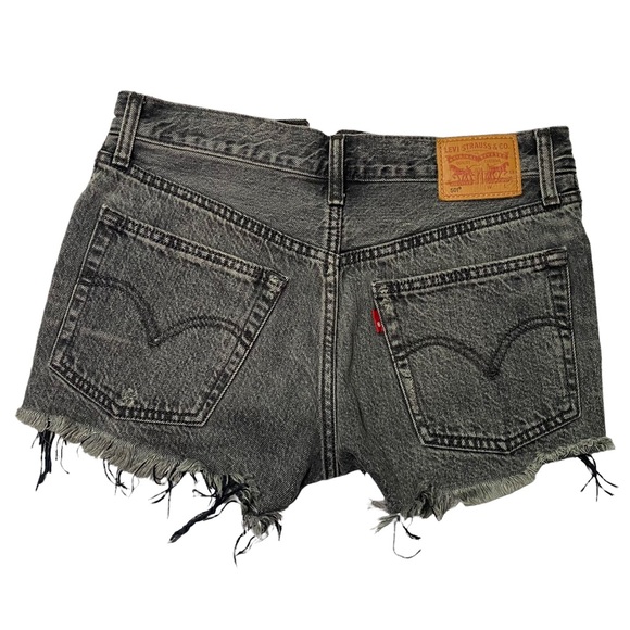 Levi Strauss Black Distressed Jean Shorts - Picture 5 of 12